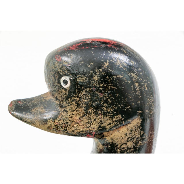 Vintage Hand-Carved Wooden Duck Sculptures—A Pair For Sale - Image 11 of 12