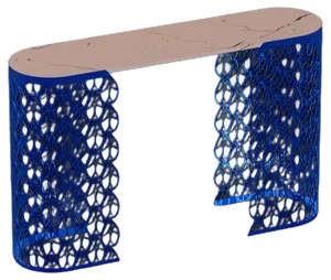 Marquinia Black Marble & 24K Gold Arabesque Fitzgerald Console from VGnewtrend