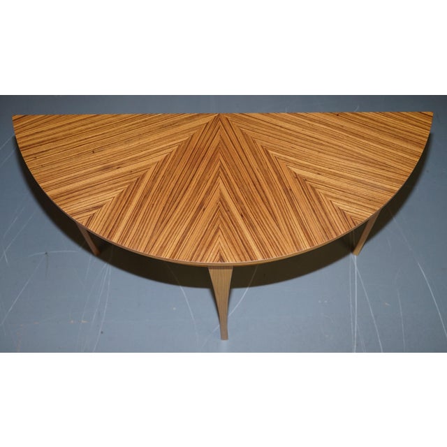 Not Yet Made - Made To Order Zebrano Wood Demi-Lune Console Tables from Bevan Funnell, Set of 2 For Sale - Image 5 of 15
