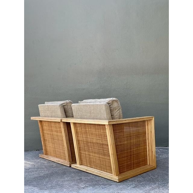 Vintage Lane Pencil Reed and Cane Lounge Chairs - A Pair For Sale - Image 9 of 12