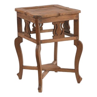 Vintage Indian Teakwood Side Table For Sale