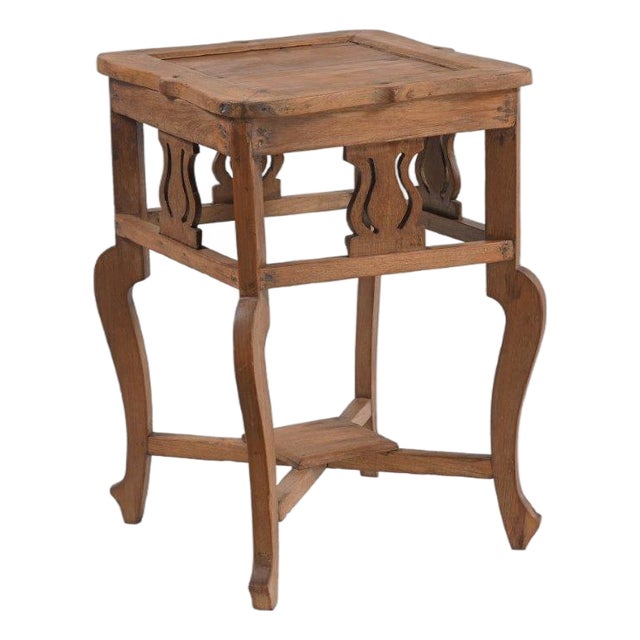 Vintage Indian Teakwood Side Table For Sale