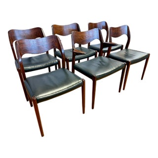 Set of 6 Mid Century Niels Moller Rosewood Dining Chairs For Sale