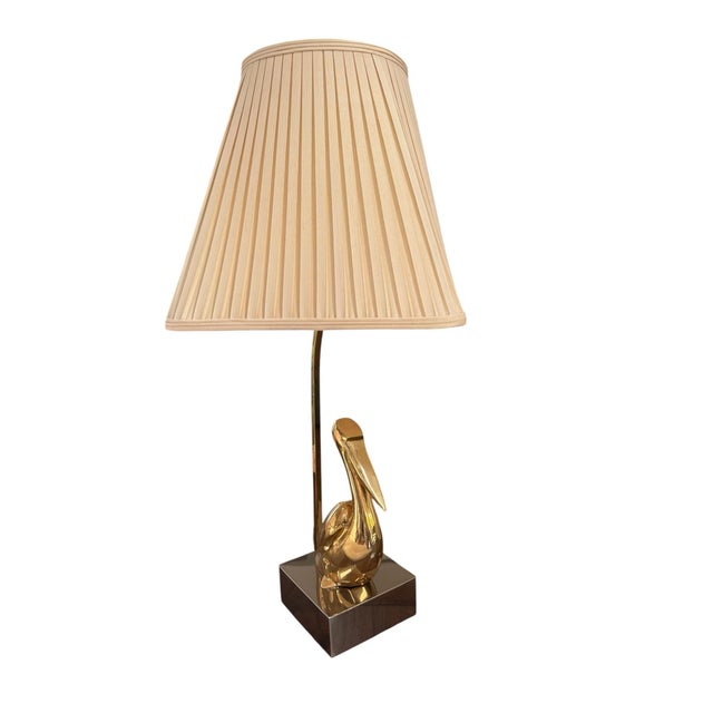 Vintage Maison Charles–Style Brass Pelican Table Lamp, Circa 1970s For Sale In Chicago - Image 6 of 12