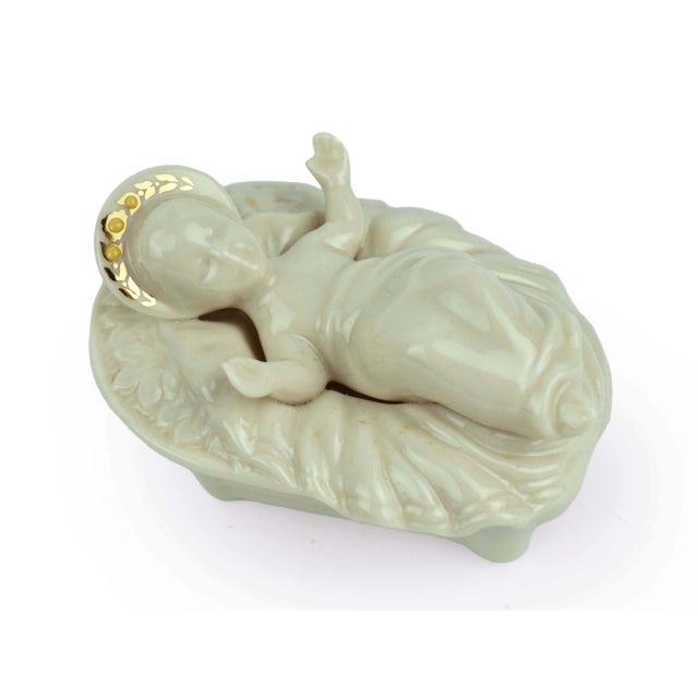 Ceramic 1990's China Holy Family Nativity Set With Acrylic Star Jewels by Lenox Usa - 4 PCS For Sale - Image 7 of 11