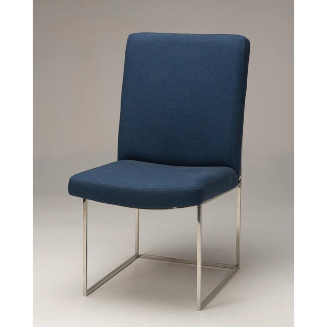 1970s Milo Baughman Thayer Coggin Side Dining Chair Original Fabric For Sale - Image 5 of 13