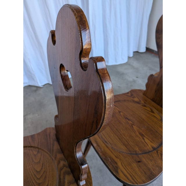 Farmhouse Tyrolean Chair with Heart Cutout Back, 1970s, Set of 4 For Sale - Image 9 of 18
