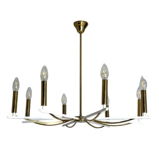 Vintage Brass Chandelier, 1960s For Sale