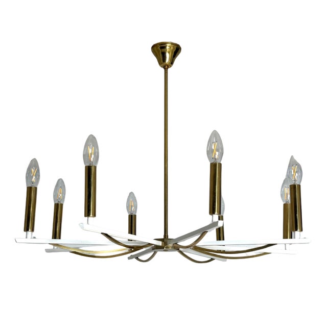 Vintage Brass Chandelier, 1960s For Sale