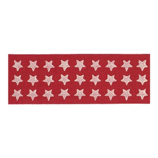 Schumacher Astra Block Print Tape Trim in Red For Sale