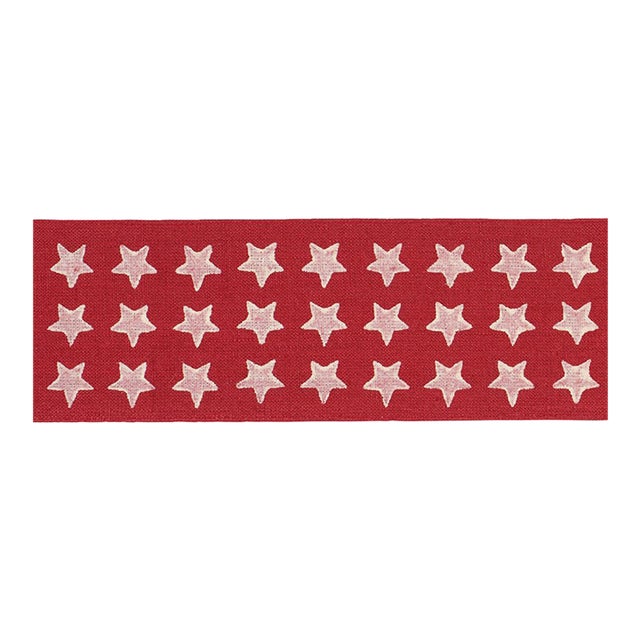 Schumacher Astra Block Print Tape Trim in Red For Sale