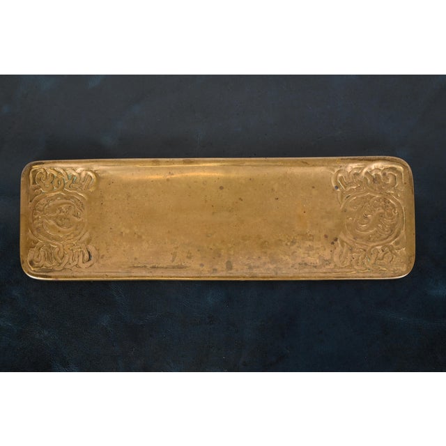 Tiffany Studios New York Zodiac Bronze Doré Pen Tray For Sale - Image 12 of 12