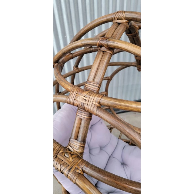 Bamboo Swivel Egg Chair Chairish