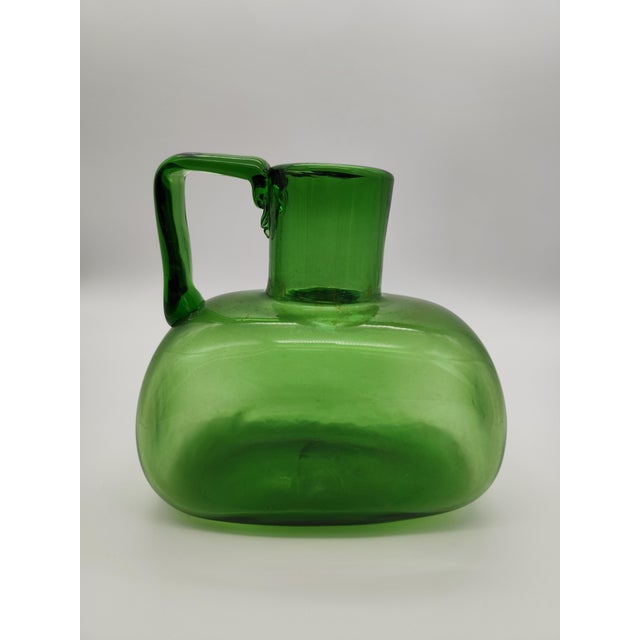 1970s Mid-Century Green Jug from Empoli, Italy, 1970s For Sale - Image 5 of 5