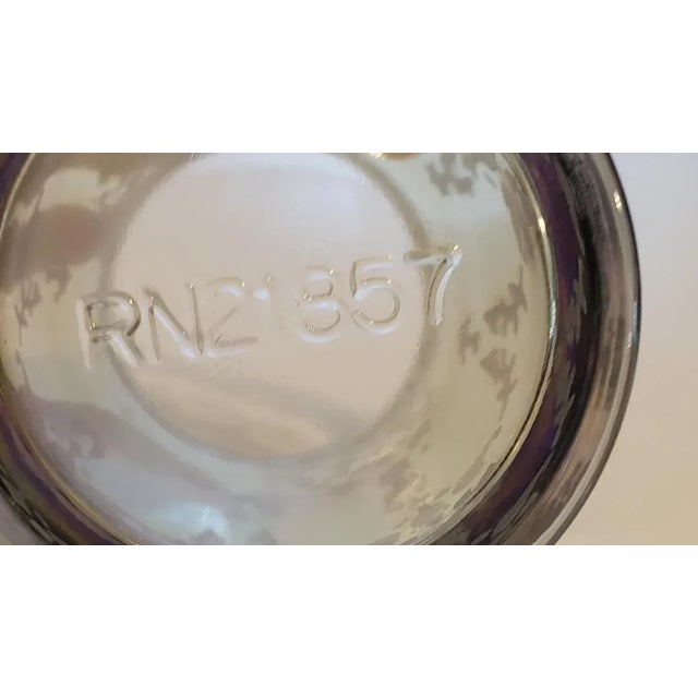 Vintage Mid 20th Century Etched Glass Small Vase For Sale - Image 4 of 4