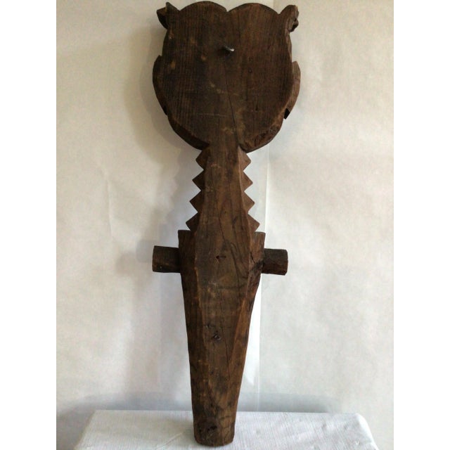 Figurative 1940s Carved Wood Statue For Sale - Image 3 of 12