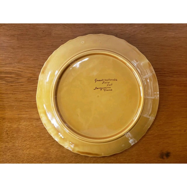 Vintage Sarrequemines Ceramic Plate, French Atelier D'Art, Fish Motif #1 For Sale - Image 4 of 5