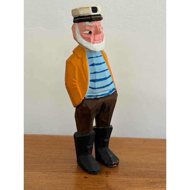 Vintage Arts & Crafts Carved Sailor For Sale - Image 9 of 9