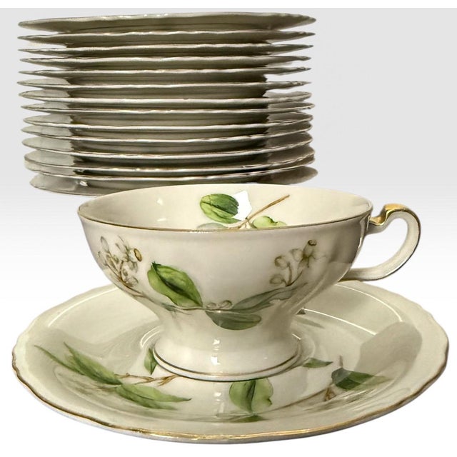 Vintage Theodore Haviland New York Orange Blossom Fine China Dinnerware 88 Piece Set For Sale In Portland, ME - Image 6 of 18