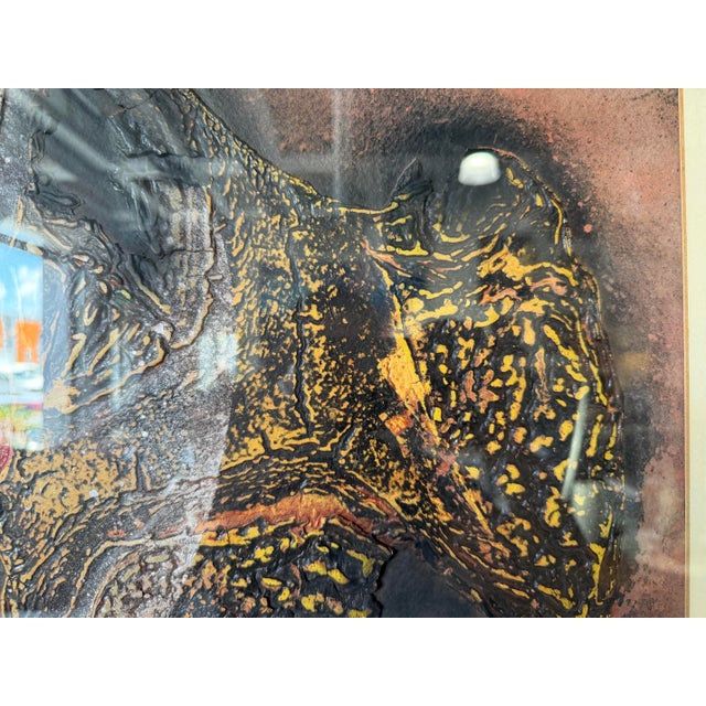 Brown 1979 Vintage Mevarezilo “Cosmología Igneri #2” Mixed Textured Expressionist Abstract Painting For Sale - Image 8 of 12