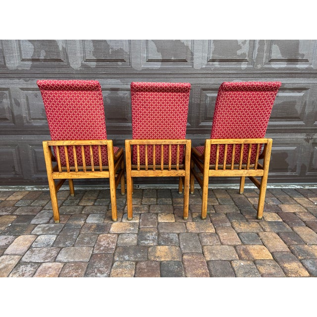 Brown Vintage Henredon Scene One Campaign Dining Chairs For Sale - Image 8 of 10