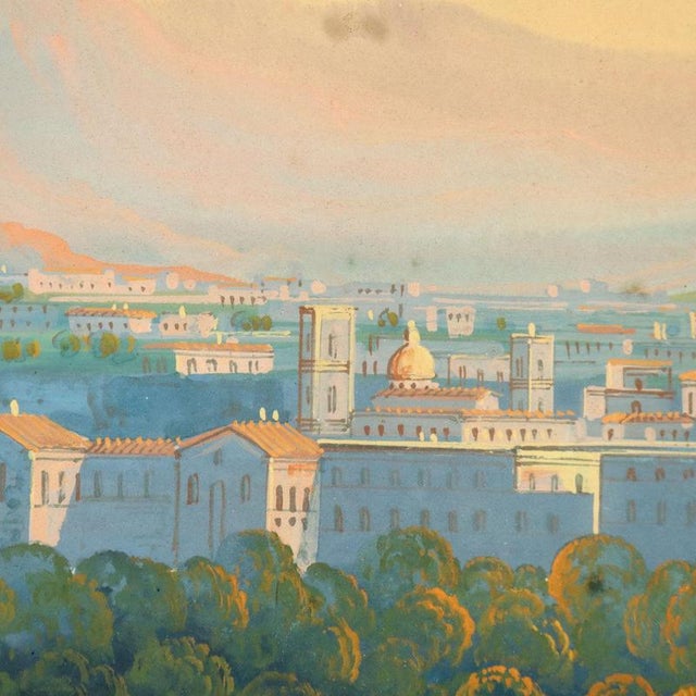 View of Sorrento, 1800s, Gouache on Paper For Sale - Image 5 of 11