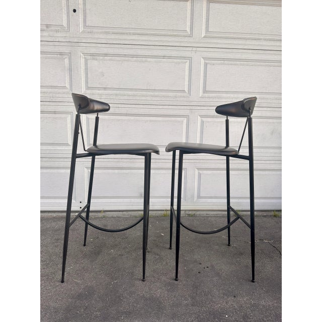 Animal Skin Stiletto Bar Stools- Pair For Sale - Image 7 of 10