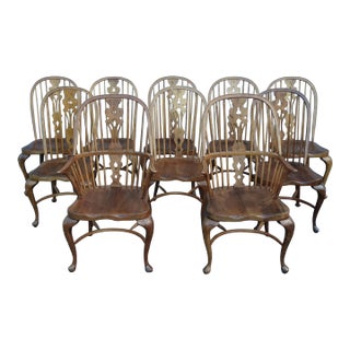 Set of 10 Ethan Allen Windsor Dining Room Chairs ~ French Country For Sale
