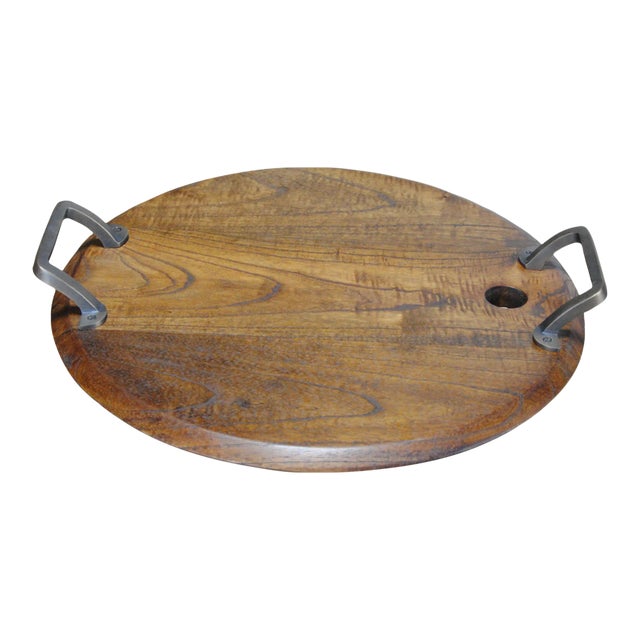 Medium Oak Wine Barrel Tray For Sale