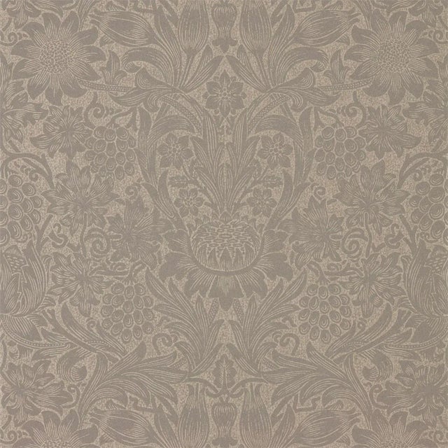 Morris & Co Pure Sunflower Wallpaper in Mole/Gold - a Sample For Sale