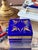 Blue 1960s Cobalt / Lapiz Italian Opaline Glass Casket With Gold Mounts and Beautiful Enamel Detail For Sale - Image 8 of 12