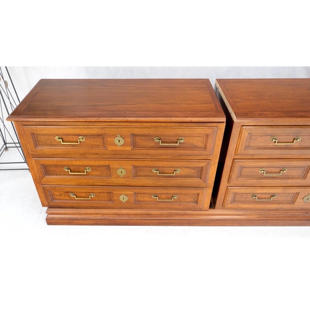 Brown Baker 10' Extra !Long! 9 Drawers Campaign Directoire Style Credenza Dresser MINT For Sale - Image 8 of 17