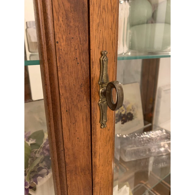 Wood Petite Curved Glass Curio Pulaski French Empire Style For Sale - Image 7 of 12