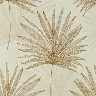 Harlequin Mitende Wallpaper in Oyster/Gold For Sale