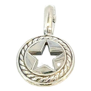 1990s David Yurman Star Amulet Pendant Sterling Silver Estate DY698 For Sale