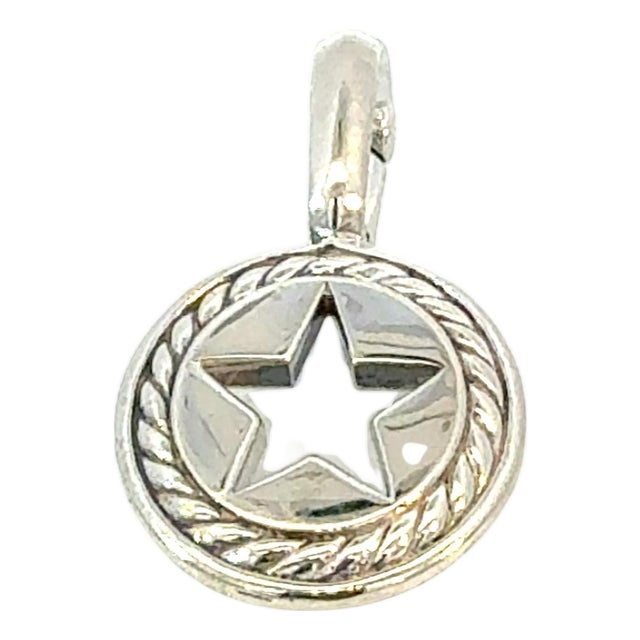 1990s David Yurman Star Amulet Pendant Sterling Silver Estate DY698 For Sale