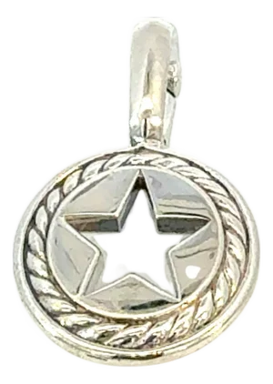 1990s David Yurman Star Amulet Pendant Sterling Silver Estate DY698