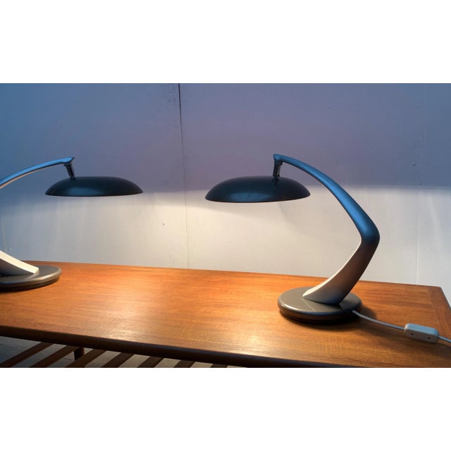 1960s Space Age Boomerang Table Lamps by Luis Pérez de la Oliva for Fase, Set of 2 For Sale - Image 5 of 18