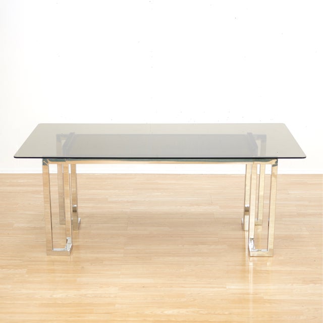 1970s Post Modern Chrome Desk Table by Tim Bates for Pieff Furniture For Sale In Los Angeles - Image 6 of 11