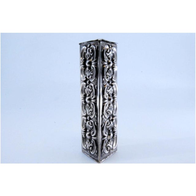 Silver Toothpick Holder in Triangular Shape For Sale - Image 9 of 10