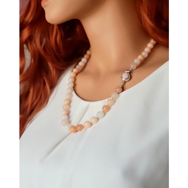 Oregon Peach Opal Beaded Necklace by Noblesse Oblige Studio, 24.5" For Sale - Image 4 of 11