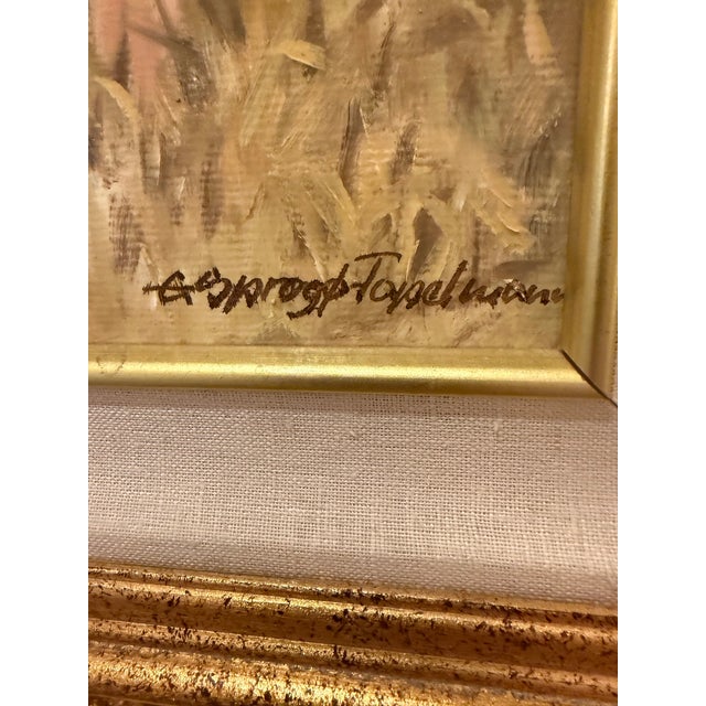 The happiest original oil painting you'll ever see. By Ellen Sprogø-Topelmann (1926–2016).: Born in Hamburg, Germany,...