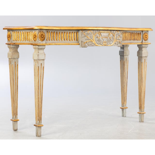 Gustavian (Swedish) Vintage Decorated Console Table, 1940s For Sale - Image 3 of 5
