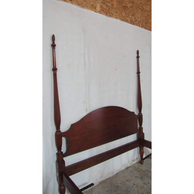 Chippendale 1990s Henkel Harris Cherry Carved Bed Queen Poster Designer For Sale - Image 3 of 8