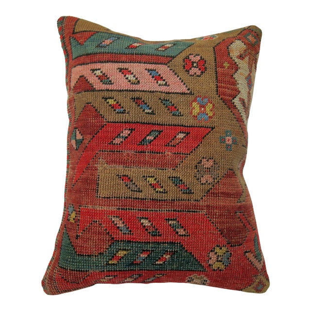 Colorful Antique Karabagh Rug Pillow For Sale
