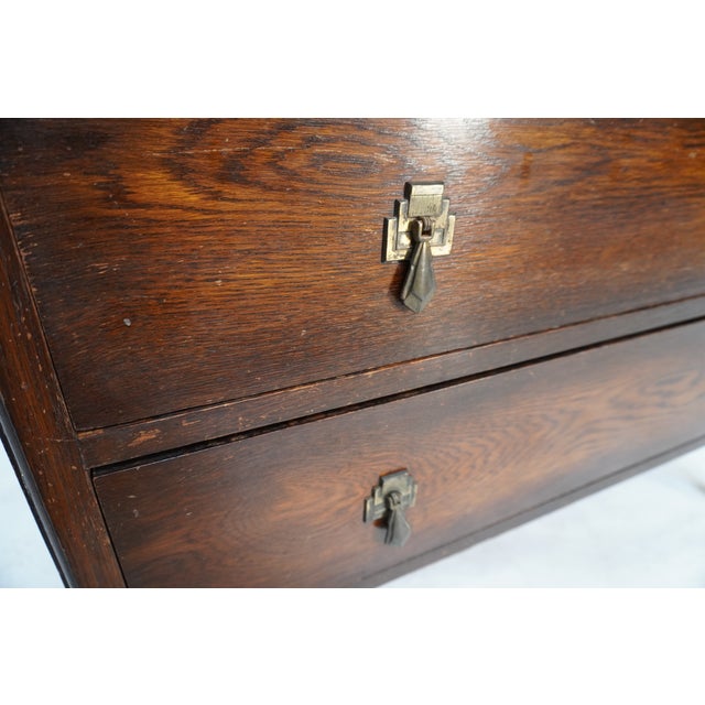 Early 20th Century Wood Dresser With Three Way Mirror For Sale - Image 12 of 14
