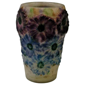 Art Deco Vase with Marigolds attributed to Gabriel Argy-Rousseau, France, 1920s