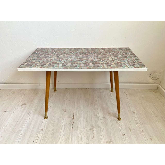 Laminated Table with Mosaic Decor, 1950s For Sale - Image 11 of 11