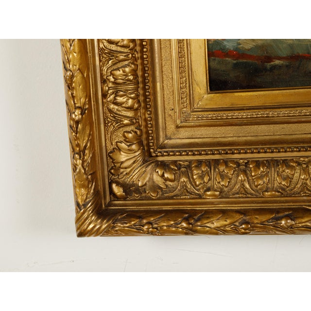 Giltwood Framed Oil on Canvas Dog Painting by Charles Van den Eycken For Sale In Atlanta - Image 6 of 10