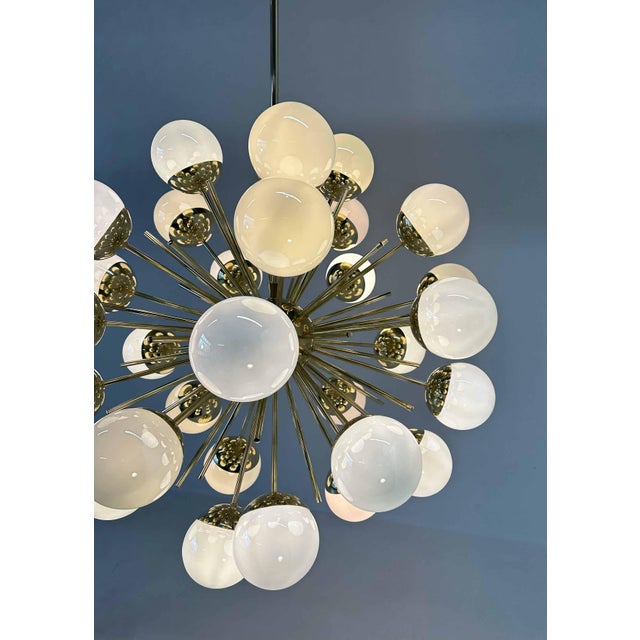 Mid-Century Modern Murano Glass and Brass Sputnik Chandelier, 2000s For Sale - Image 6 of 15